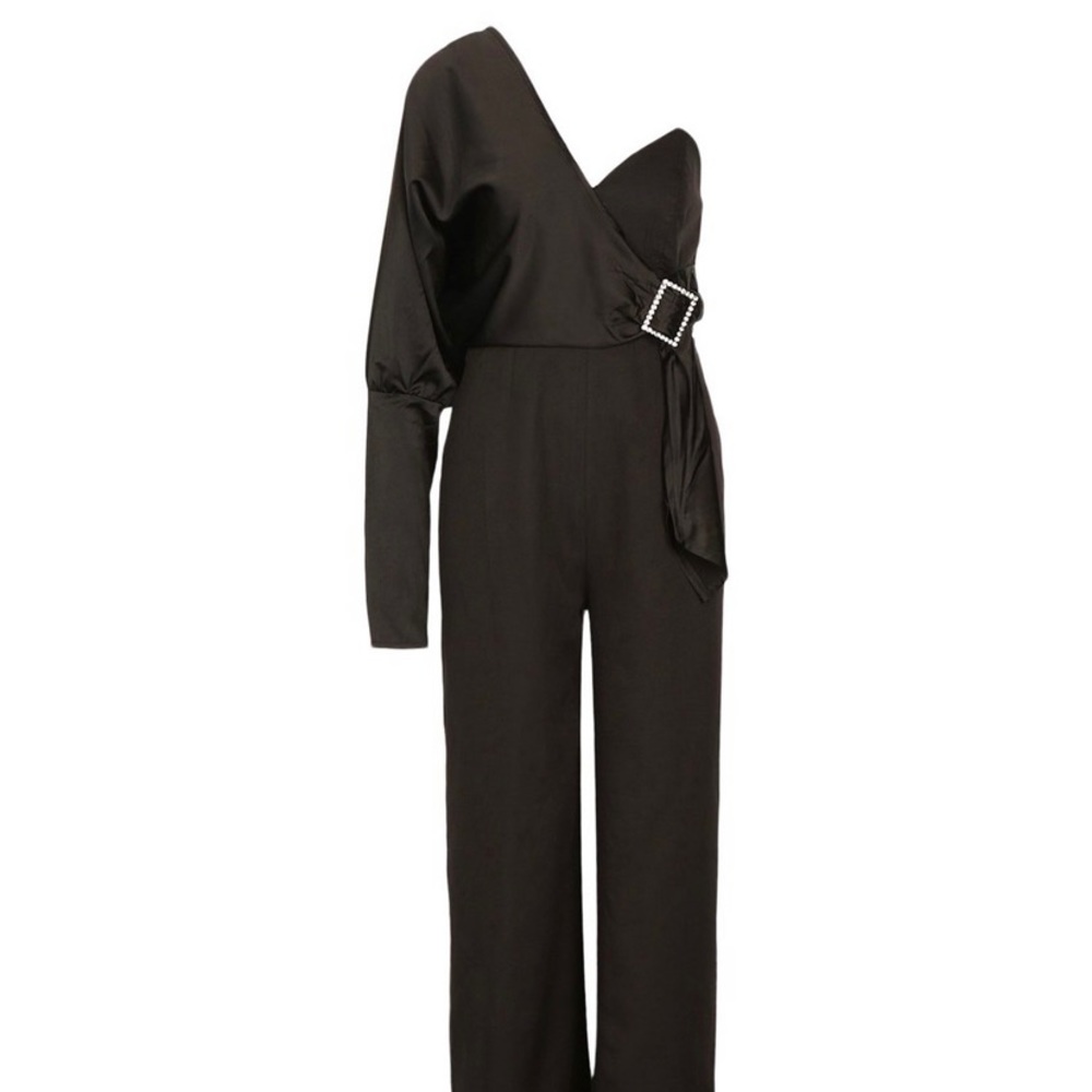 Black one sleeve jump suit